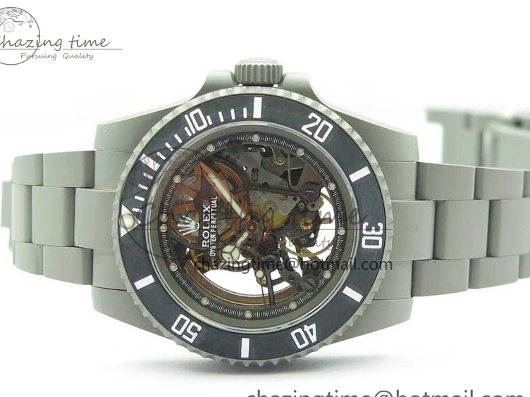116610 Bezel Skeleton DIal Best Sandblasted Edition on ROF Andrea Submariner Carbon SA3130 Pirlo 0308
